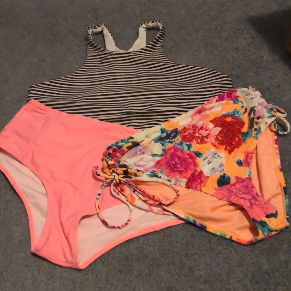 High rise swim suit two piece